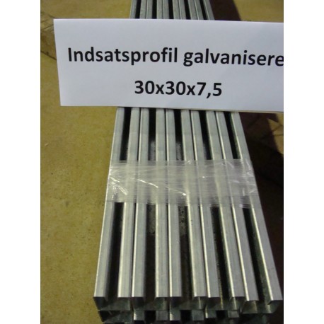 30x30x7,5 mm indsatsprofil 3m - galvaniseret